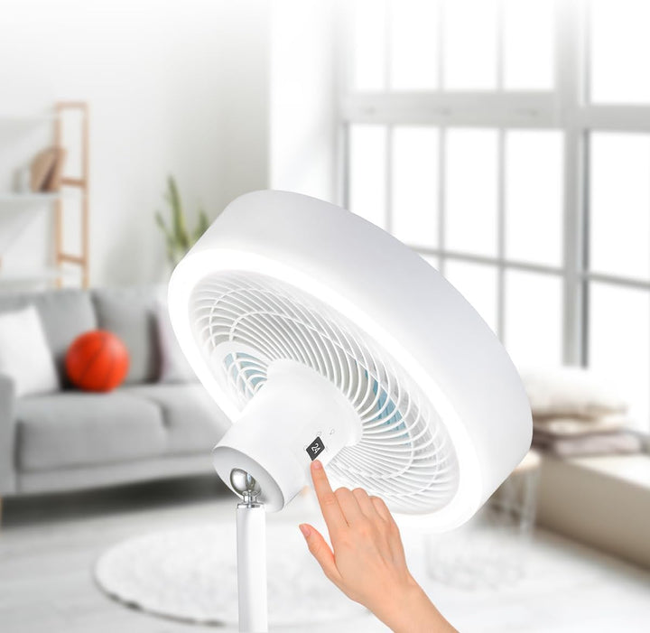 Cecotec Standventilator EnergySilence FanLamp 36 W, DC Motor, LED-Innenringlicht: 3 Farbtöne, Umkehr
