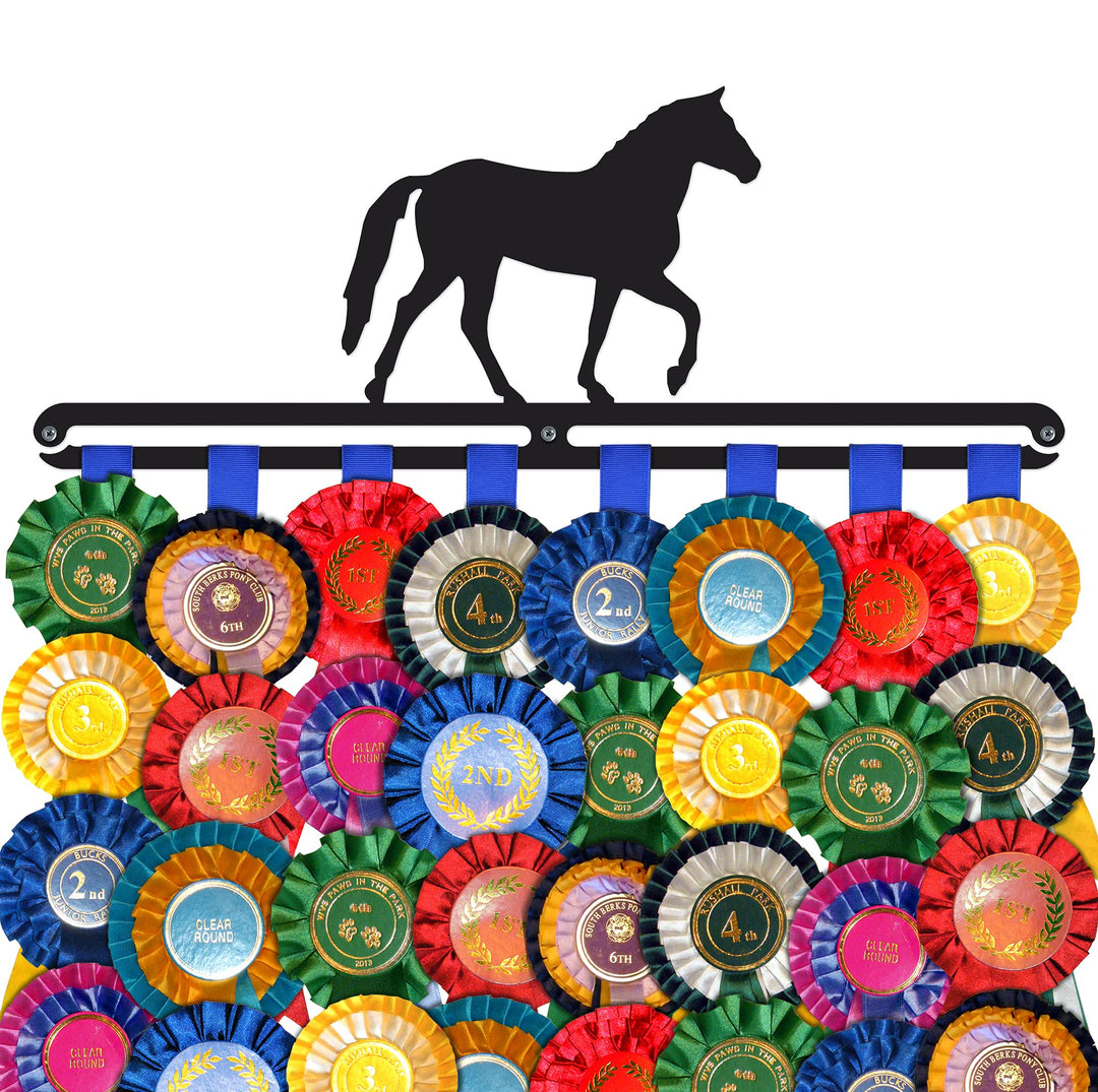 Equestrian' | Aufhänger für Pferderosetten | Bandhalter für die Wand | Schwarz | Hergestellt in Gros