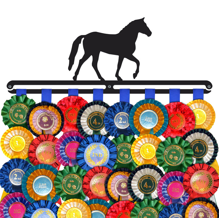 Equestrian' | Aufhänger für Pferderosetten | Bandhalter für die Wand | Schwarz | Hergestellt in Gros