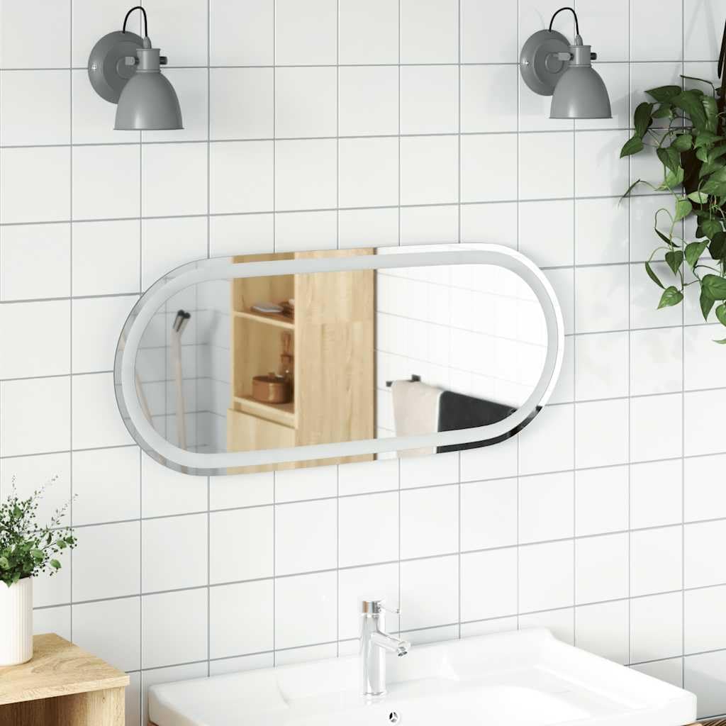 vidaXL LED Badspiegel, Spiegel für Badezimmer, Badezimmerspiegel Wandmontage mit 1 Haken, Wandspiege