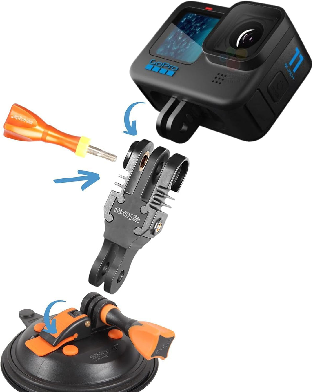 2C ProFork Xtension S | Verlängerungsarm Halterung für GoPro Hero 13 12 11 10 DJI Osmo Insta360 Akas