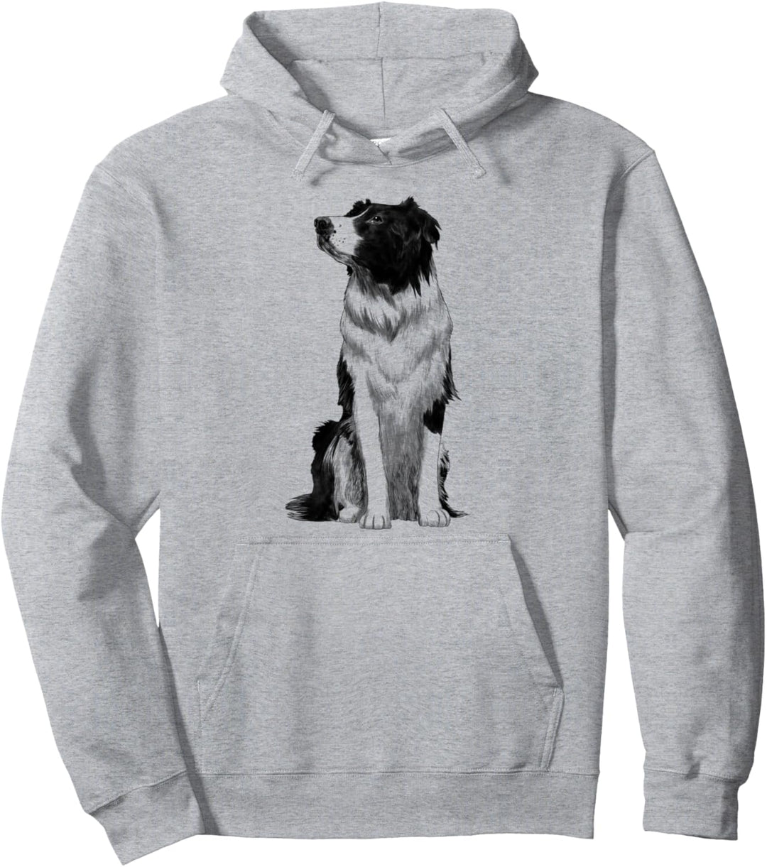 Sitzender Hund Border Collie Pullover Hoodie