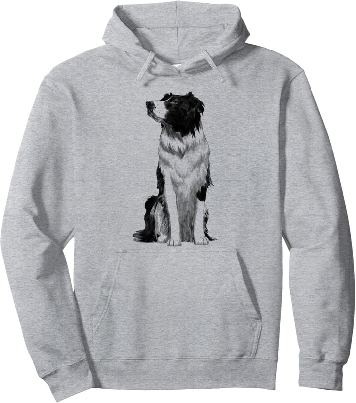Sitzender Hund Border Collie Pullover Hoodie