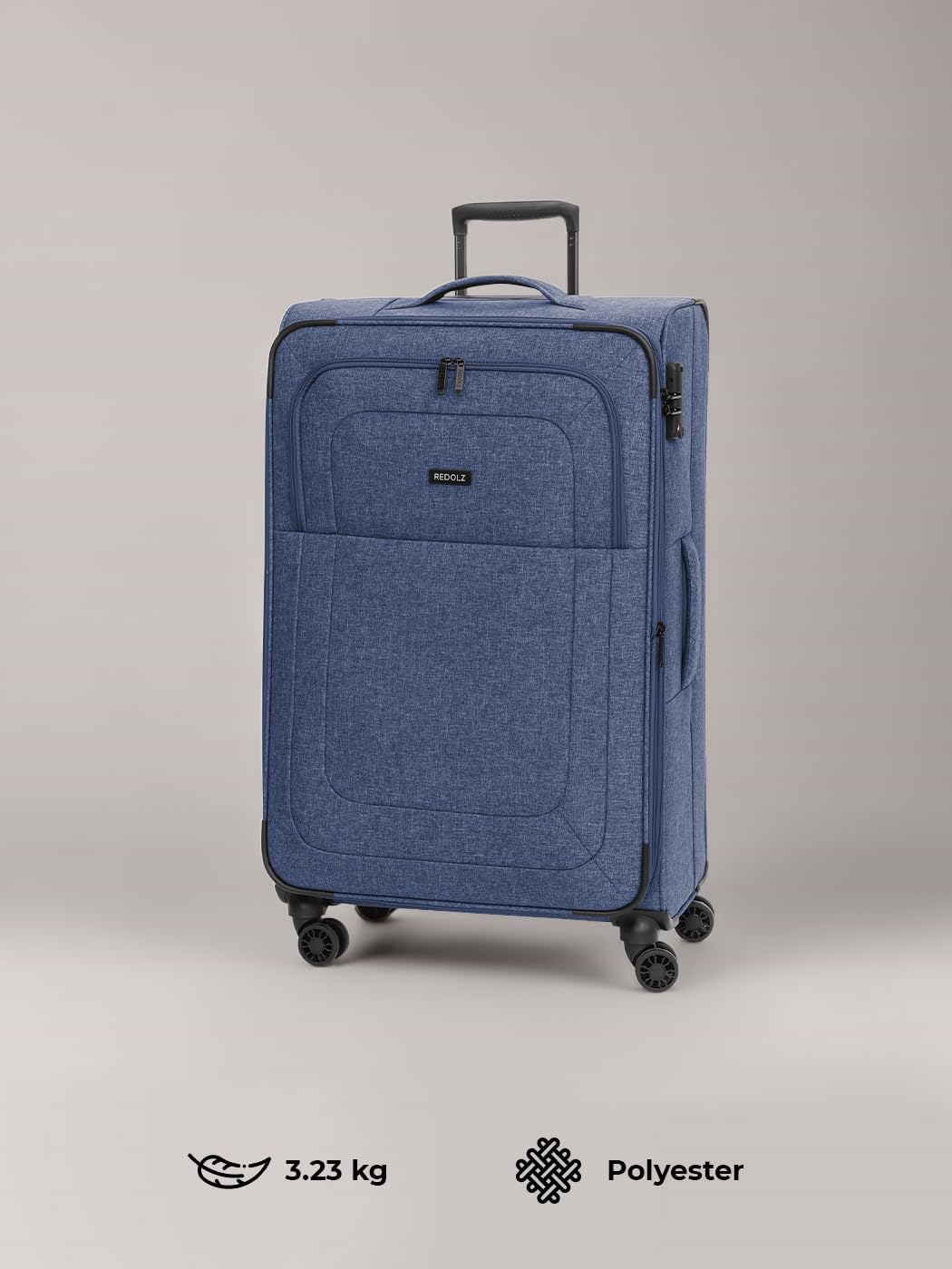 REDOLZ LARGE Weichschalen Koffer für Damen & Herren | leichter Trolley 77 cm mit 4 Doppelrollen & TS