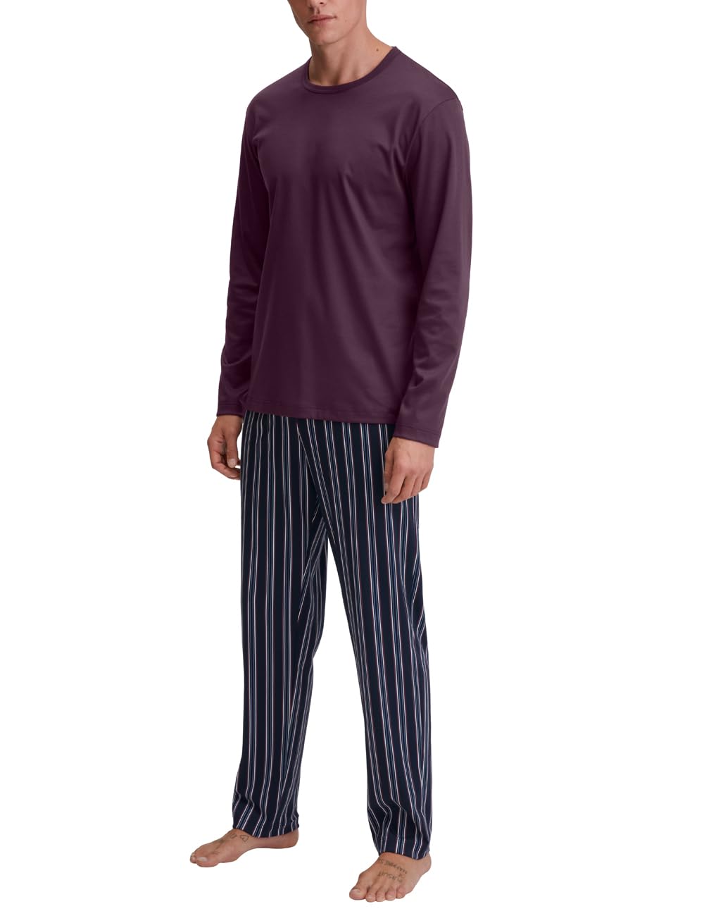 CALIDA Relax Streamline Pyjama, lang Herren, aus 100% Baumwolle 46-48 Barbera, 46-48 Barbera