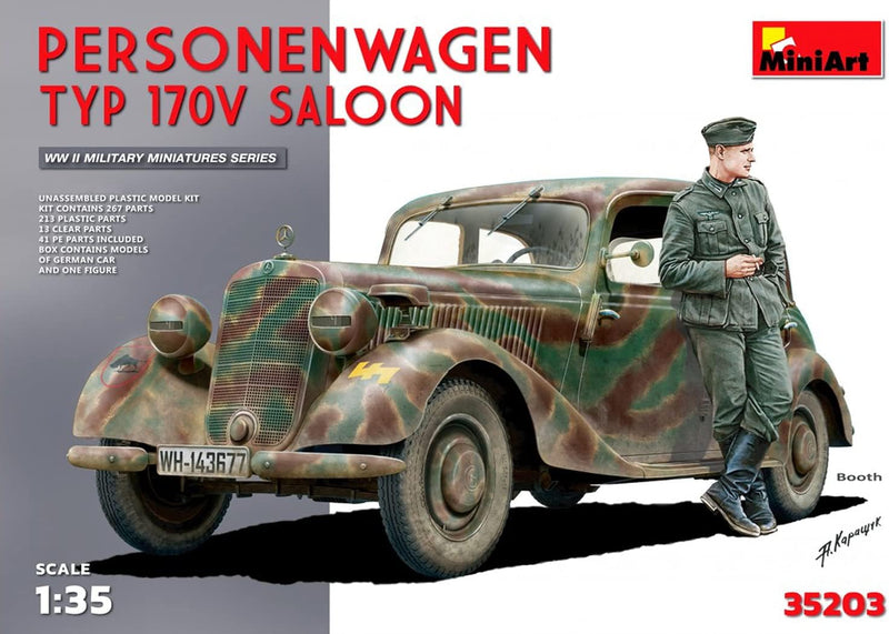 Mini Art 35203 1:35 Dt. Personenwagen Typ 170V LIM. SE-originalgetreue Nachbildung, Modellbau, Plast