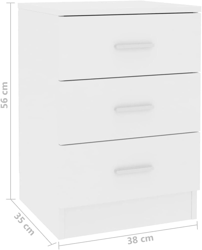 vidaXL 2X Nachtschrank 3 Schubladen Nachttisch Nachtkonsole Nachtschränckchen Nachtkommode Couchtisc