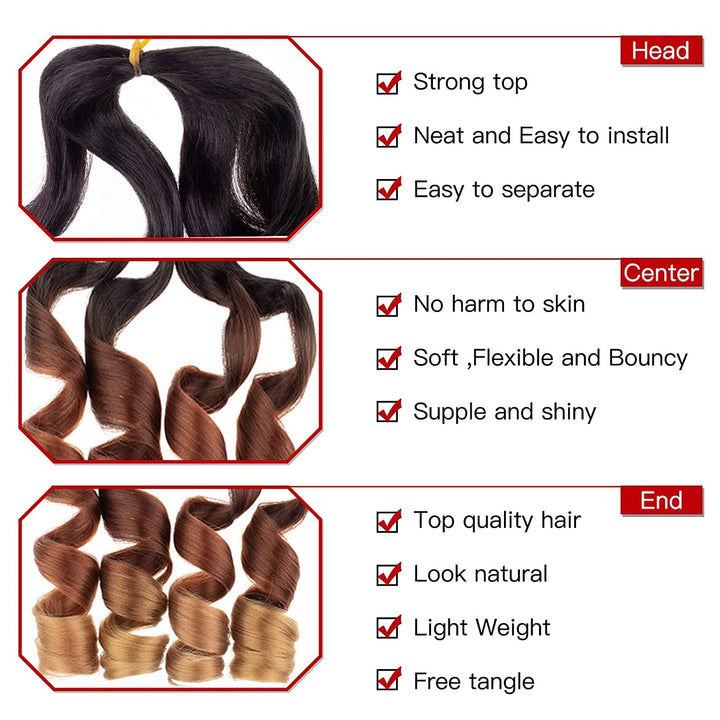 Xtrend 8 Packs French Curls Braiding Hair 18 Inch Pre Stretched Loose Wave Bouncy Braiding Hair Curl