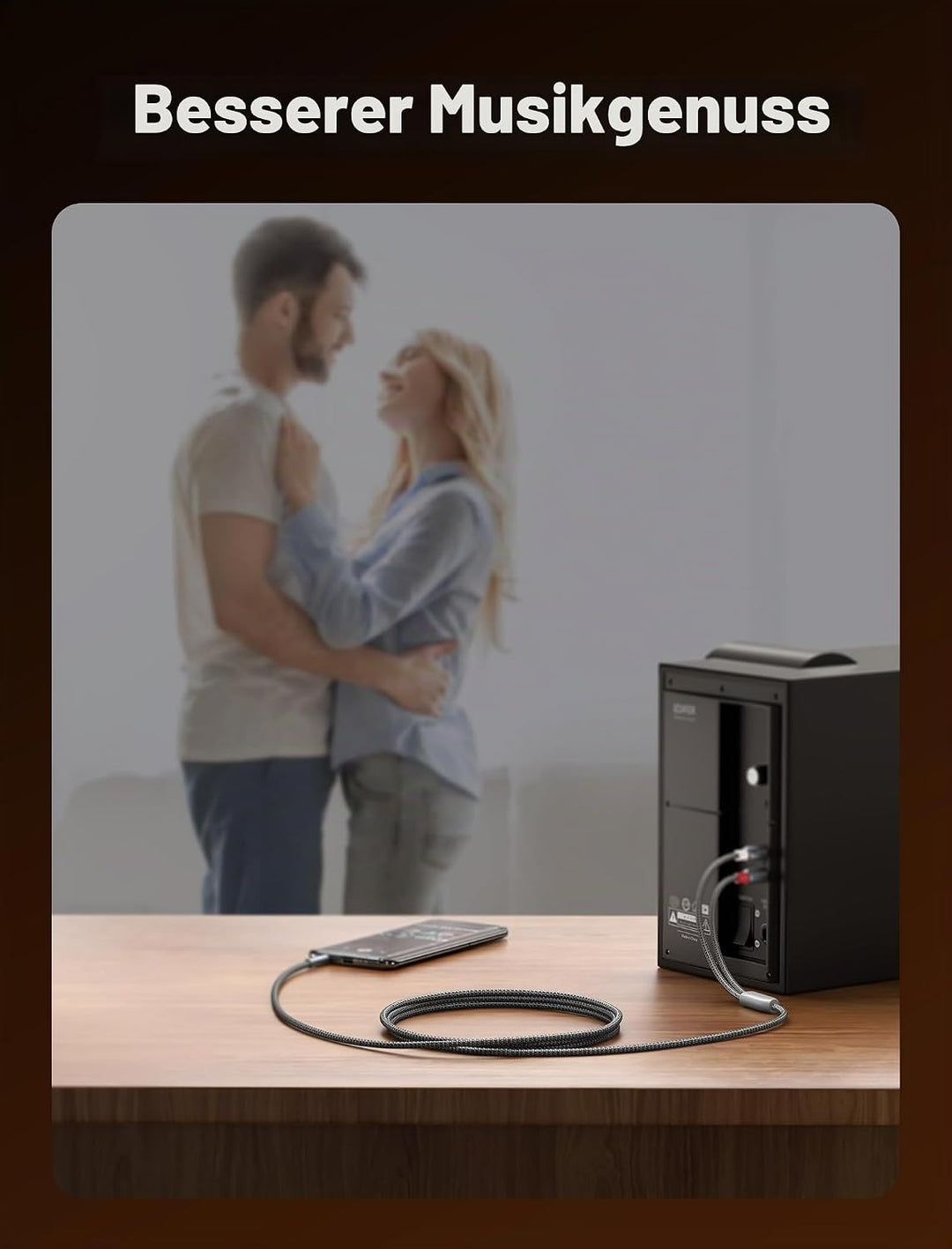 JSAUX Klinke auf Cinch Kabel, 3.5mm Klinke auf 2 Chinch Stereo Audio Aux Kabel für TV, PC, Handy, MP