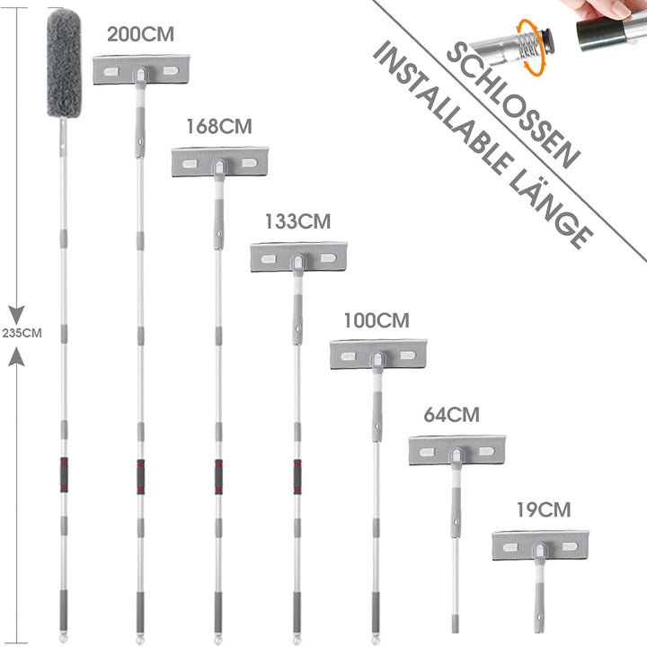 Fensterwischer mit Teleskopstiel - 2 in 1 Teleskopstange fensterreinigung, Reinigungsgerät von 29 bi