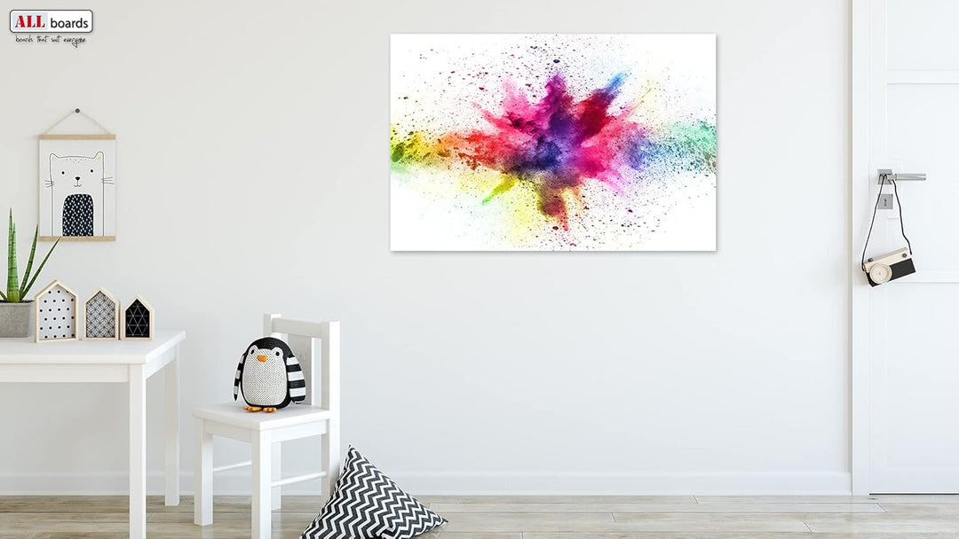 ALLboards Metallische Magnettafel HOLI-FESTIVAL FARBENFROH 60x40cm MetalBoards Memoboard für jede Ar