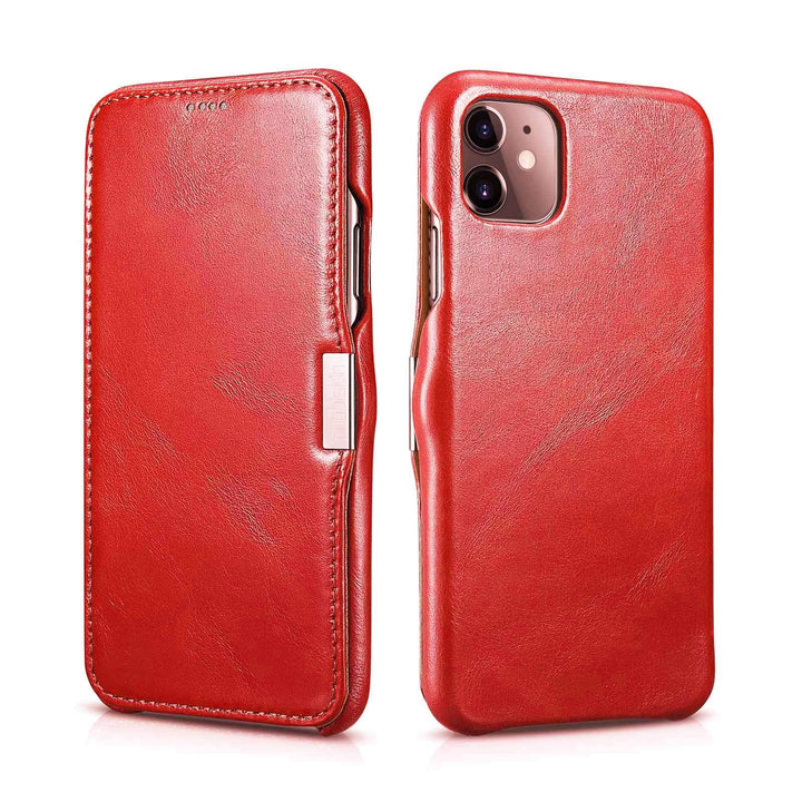 Mobiskin Hülle kompatibel mit Apple iPhone 11 (6,1 Zoll), Handyhülle mit echtem Leder, Case, Schutzh