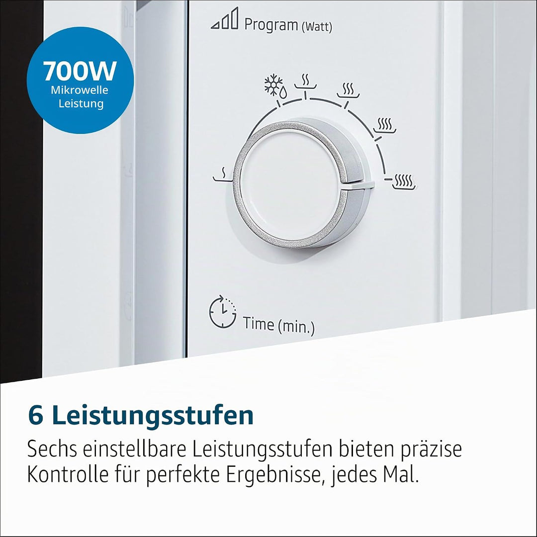 Beko MOC20100BFB Mikrowelle Solo 20 Liter, 700 W, Timer max. 30 min, 5 Stufen, Auftau- und Aufwärmfu