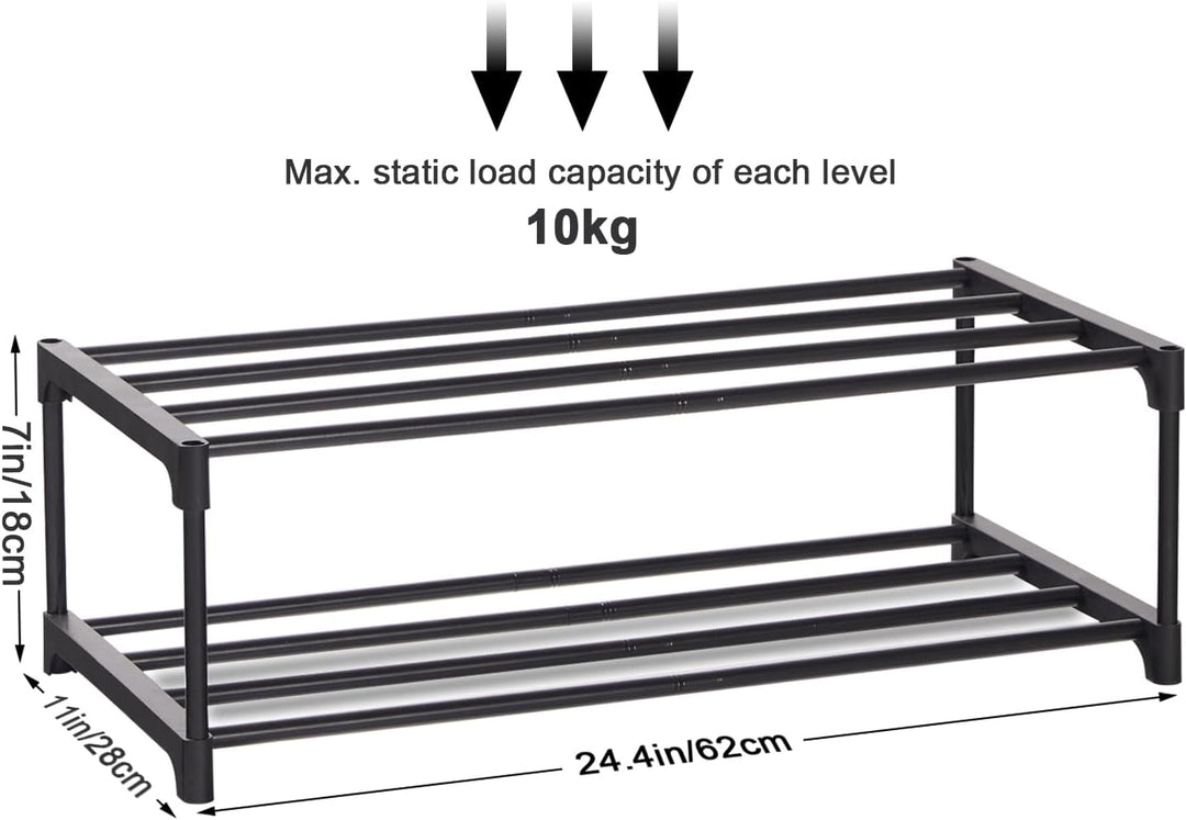XIANGLV Schuhregal 2 Ebenen, Klein, kann 6 Paar Schuhe Halten, Schuhablage, Aufbewahrung, Organizer,