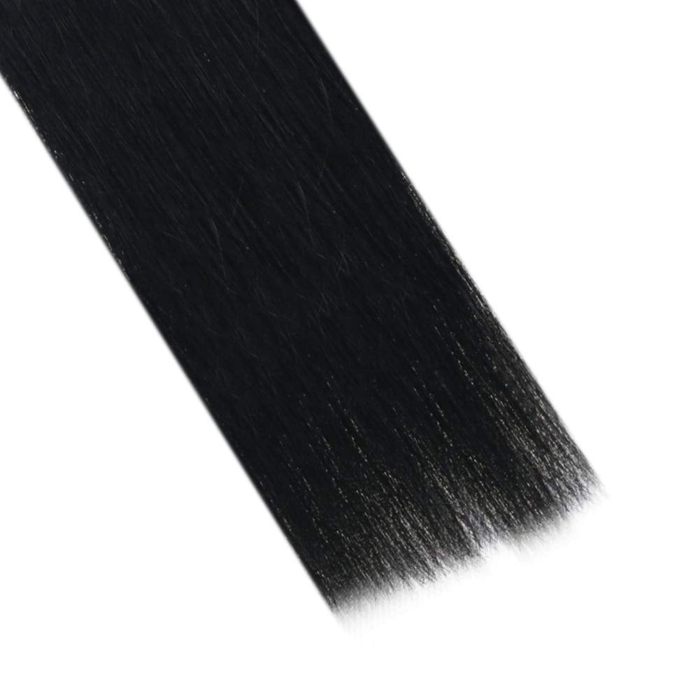 RUNATURE Keratin Bondings Extensions Echthaar Schwarz 50cm Remy Echthaar Extensions Bondings U Tips