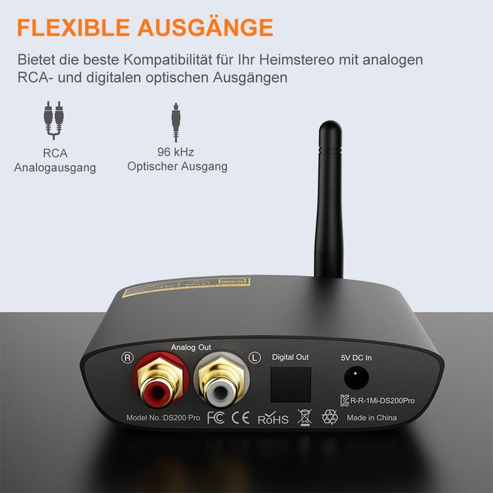 Bluetooth 5.3 HiFi Empfänger für Stereoanlage, Bluetooth Audio Adapter mit Audiophilem DAC (384kHz /