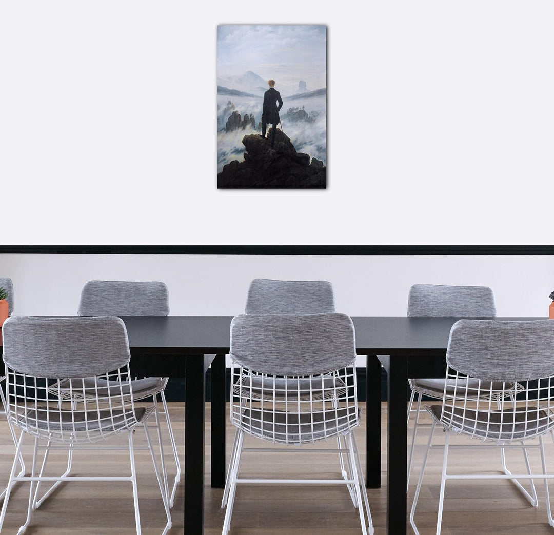 Printed Paintings Leinwand (60x80cm): Caspar David Friedrich - Wanderer über dem Nebelmeer 60x80 cm,