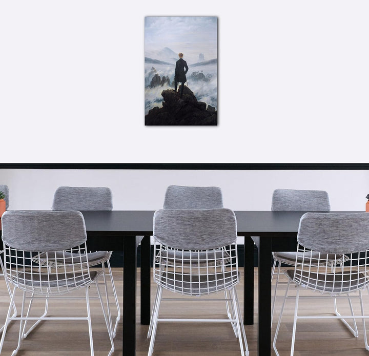 Printed Paintings Leinwand (80x120cm): Caspar David Friedrich - Wanderer über dem Nebelmeer 80x120 c