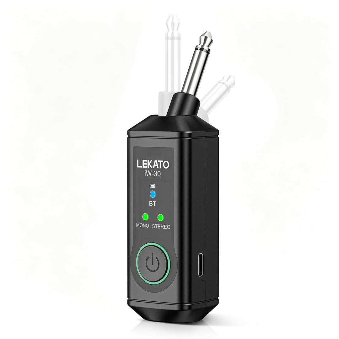LEKATO iW-30 Bluetooth-Empfänger mit 6,35 mm Klinkenstecker, Mono/Stereo Wireless Audio Receiver, 15