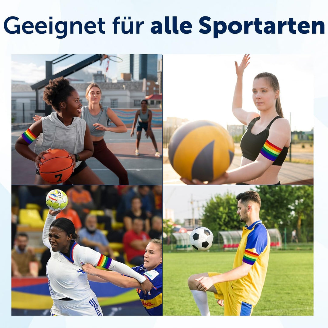 Sportacular Gear 5 Regenbogen-Armbinden mit Klettverschluss individuell anpassbar | Rainbow Armband