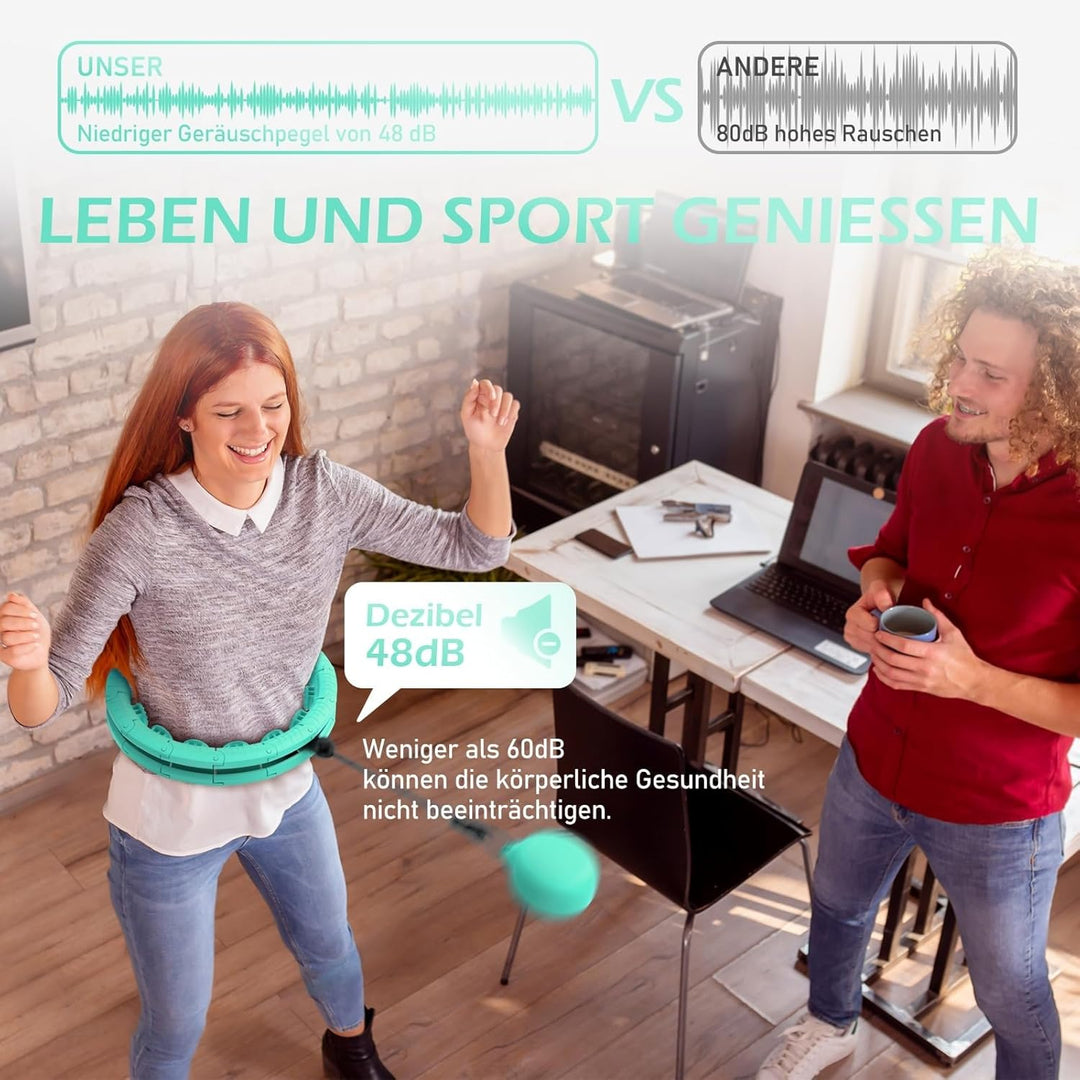 JLoibao Smart Hula Hoop Reifen Erwachsene Zum Abnehmen, 24-Stufiger Infinity Hula-Hoop (77-132cm) Mi