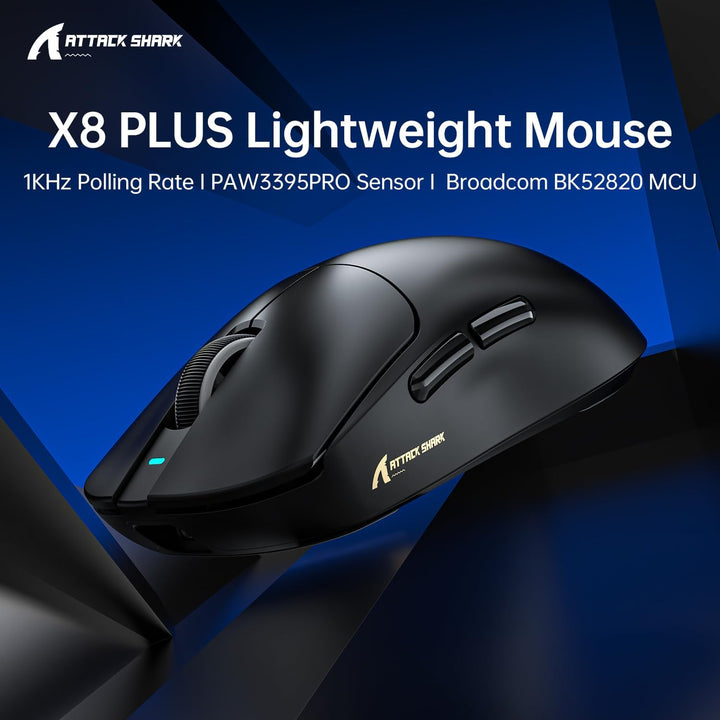 MAMBASNAKE Attack Shark X8PLUS Kabellose Gaming-Maus, PixArt PAW3395PRO-Sensor, 40000 DPI, BT/2,4 GH