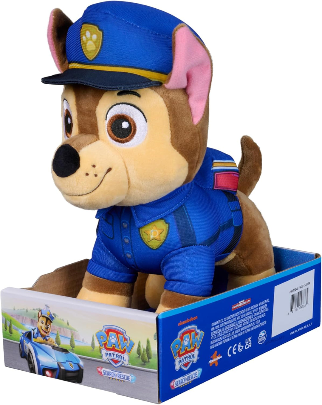 PAW PATROL - Search & Rescue: 25 cm Chase Plüsch in Search & Rescue Uniform mit Zubehör, Spielzeug f