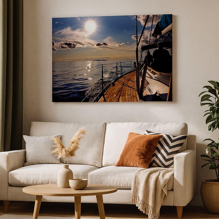 Bilder auf Leinwand 100x70cm Leinwandbild Kroatien Yacht Segeln Segelboot Gross Wanddeko Bild Schlaf
