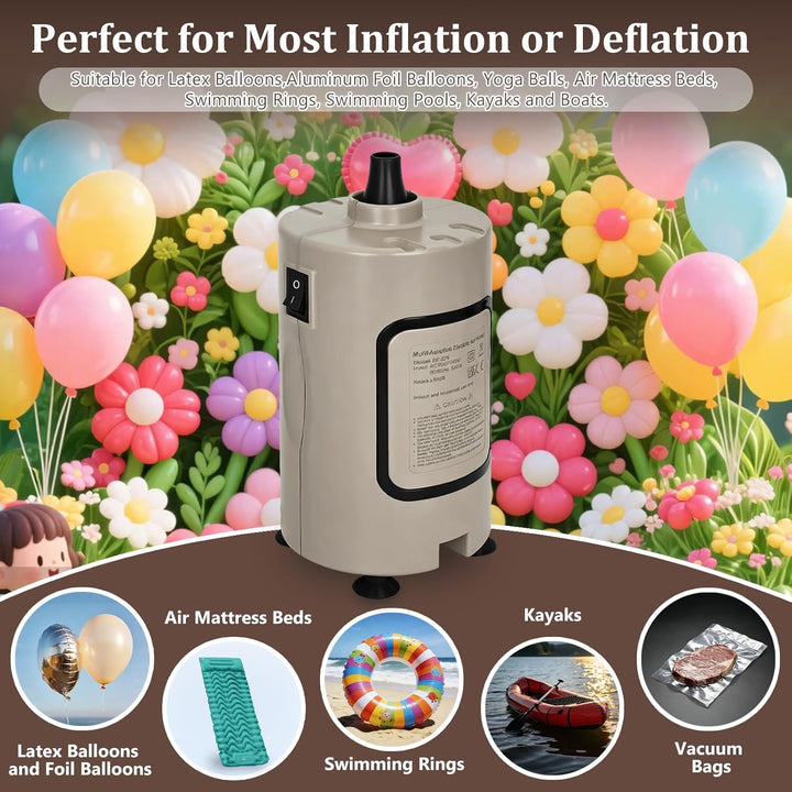 Luftballonpumpe Elektrische, 600W Elektrische Ballonpumpe Kit mit 14 Ballongirlande Kits, 2 Inflatio