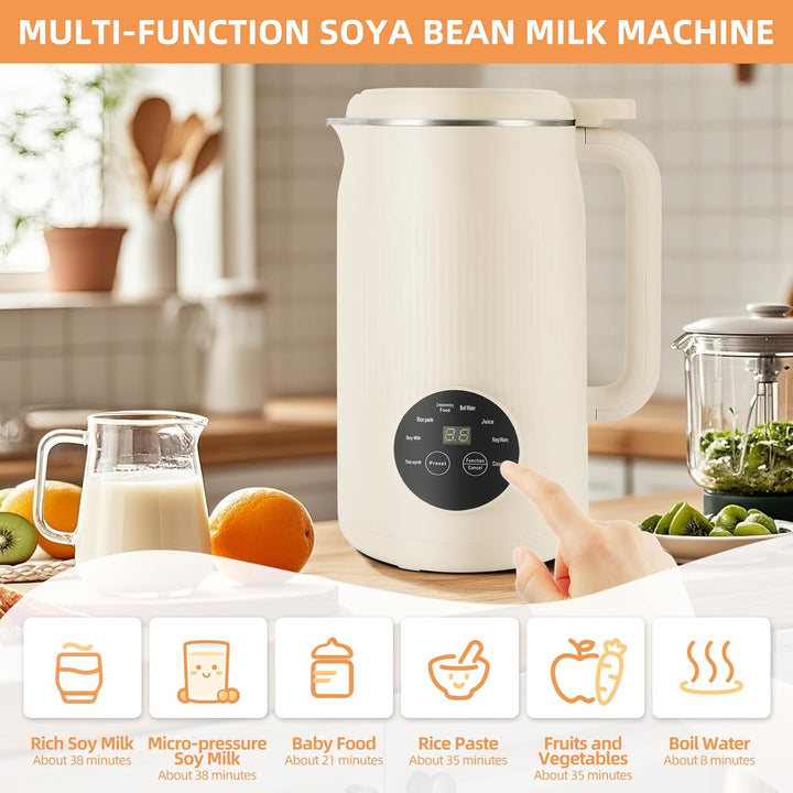 Gugxiom Pflanzenmilchbereiter, 1200 ml Automatische Sojamilch Maschine, Nussmilch Maschine, für Selb