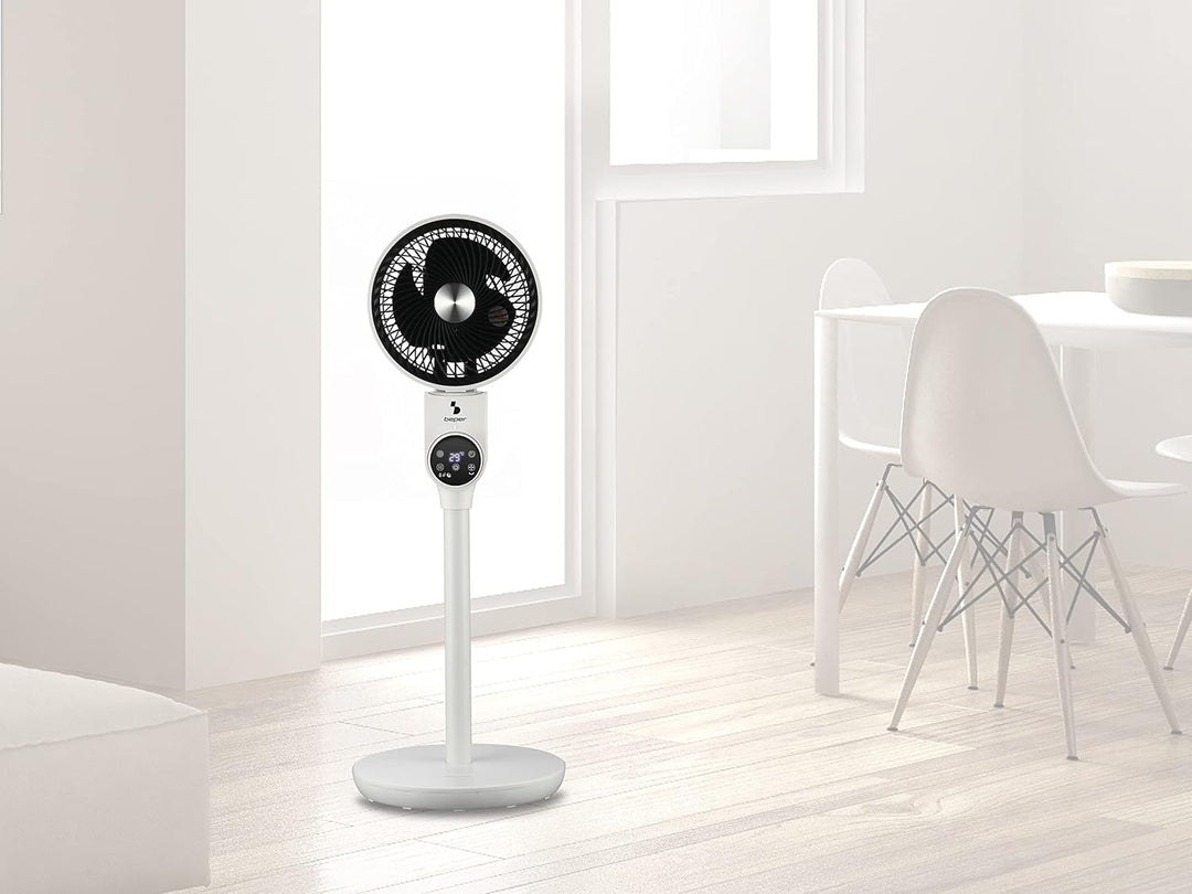 BEPER P206VEN161 Standventilator mit Fernbedienung und LED Display, Luftzirkulation Ventilator Oszil