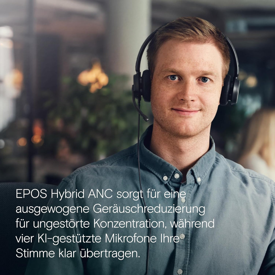 EPOS Impact 400 – On-Ear-Headset mit Kabel, Hybrid-ANC und USB-C/USB-A – Für Microsoft Teams Zertifi