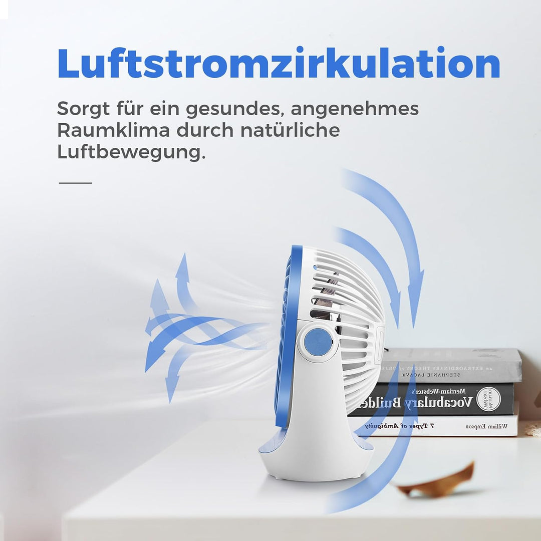 OCOOPA USB Ventilator, Ventilator klein Tischventilator mit starkem Luftstrom und Leise Betrieb 3 Ge