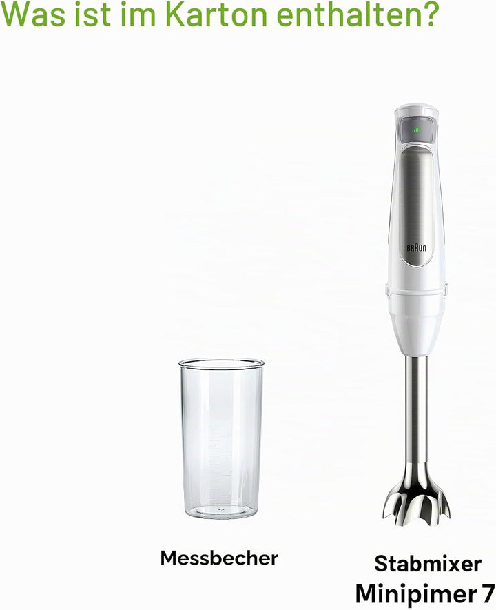 Braun Household Hogar MultiQuick 7 Armmixer, Spritzschutz-Technologie, spülmaschinenfest, BPA-freier