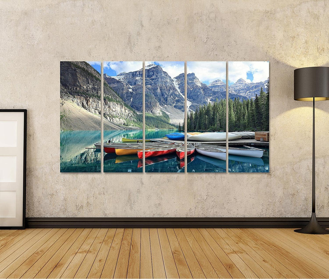 islandburner Bild auf Leinwand Moräne See Rocky Mountains Alberta Kanada Banff National Park Bilder