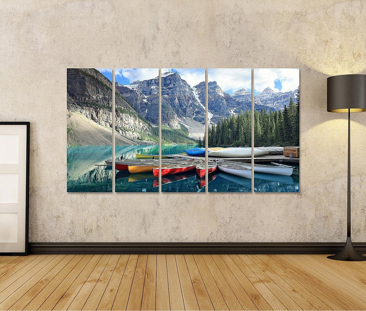 islandburner Bild auf Leinwand Moräne See Rocky Mountains Alberta Kanada Banff National Park Bilder