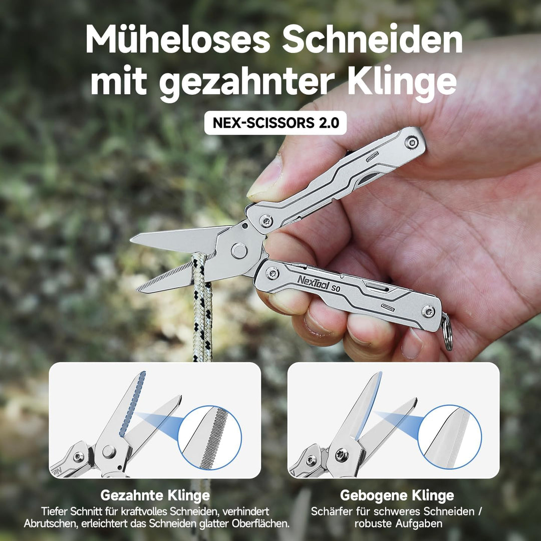 NexTool Multitool Mini Sailor Scissors S0,8-in-1 Micro Ultraleicht EDC Multitool für Schlüsselbund m