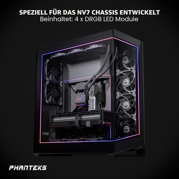 PHANTEKS NV7 Premium DRGB Kit Power-Hub, 3X für Aussenrahmen, 1x Mainboard Kabel-Cover - schwarz
