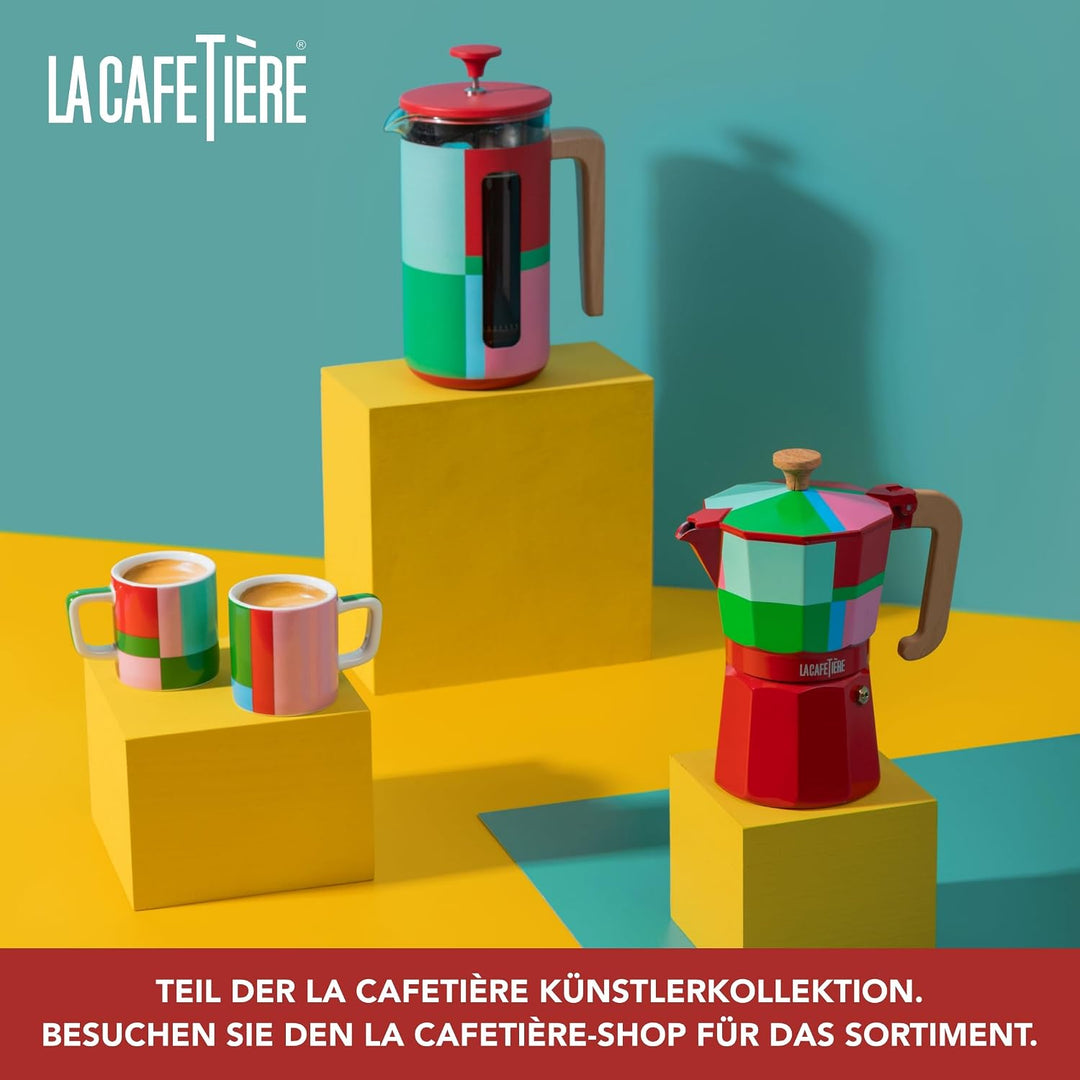 La Cafetière Pisa Kaffeebereiter für 8 Tassen, grosse Pressstempelkanne, geometrisches Design, 1 l,