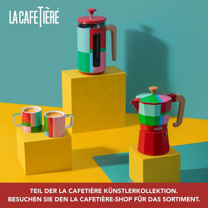 La Cafetière Pisa Kaffeebereiter für 8 Tassen, grosse Pressstempelkanne, geometrisches Design, 1 l,