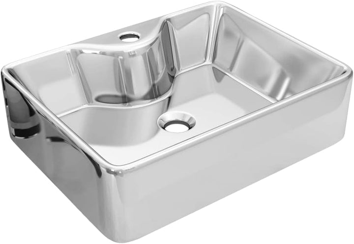 vidaXL Waschbecken mit Wasserhahnloch Aufsatzwaschbecken Waschtisch Waschplatz Handwaschbecken Wasch