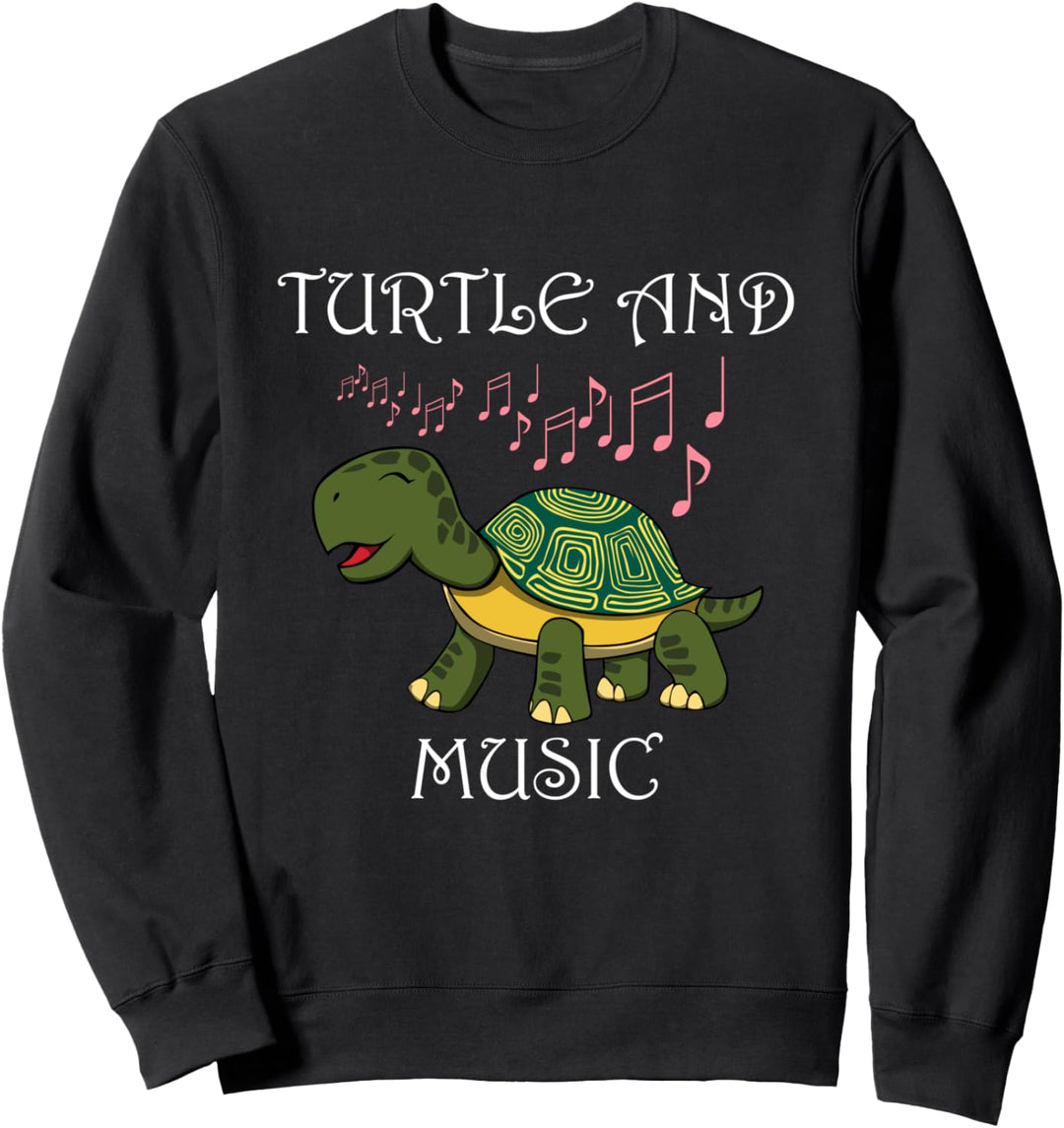 Singende Schildkröte Musik Fans Musiknoten Sweatshirt