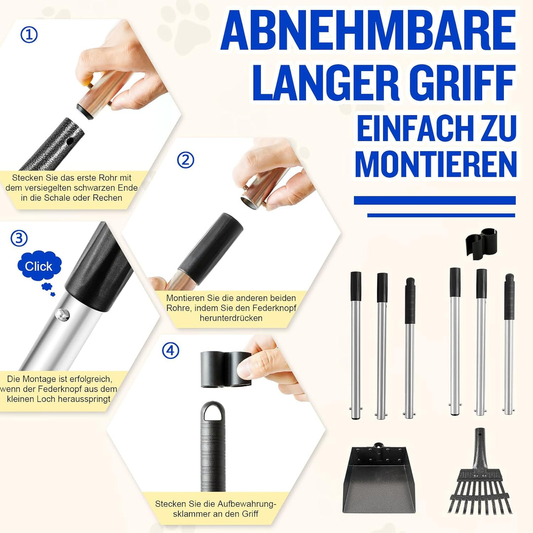 Snagle Paw Hundekotschaufel, 2 Stück Dog Pooper Scooper Hundekotschaufel und Harke Metall Rechen Keh