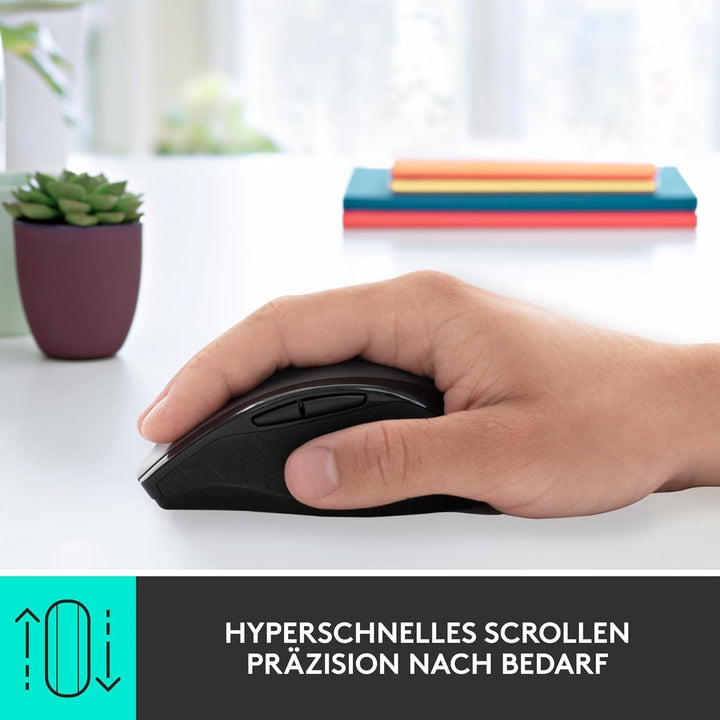Logitech M705 Marathon Kabellose Maus, 2,4 GHz mit USB-Unifying-Empfänger, 1000 DPI, 5 programmierba