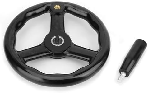Garosa 200 * 18mm Handrad, Schwarz Anti-Rutsch-Bakelit 3-Speichen-Handrad mit Griff für Fräsmaschine