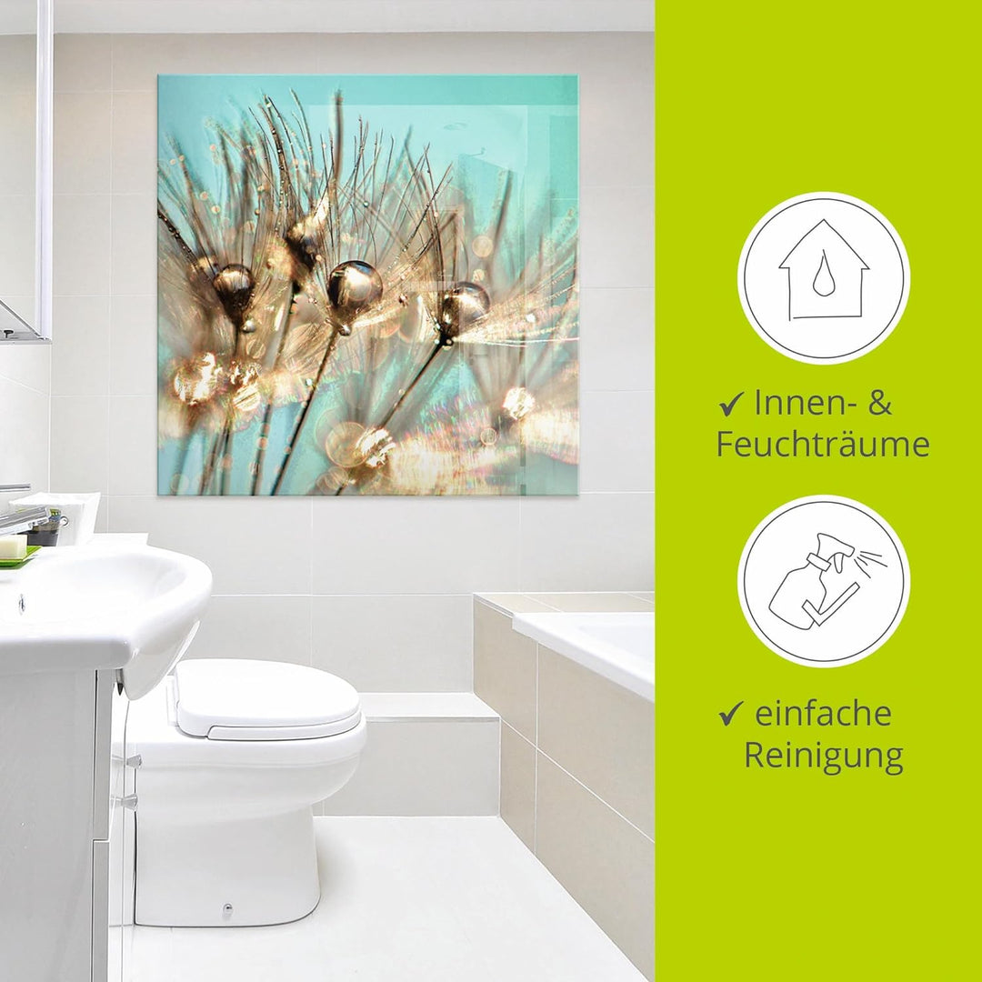 ARTland Glasbilder Wandbild Glas Bild einteilig 50 x 50 cm Quadratisch Innere Ruhe Wellness Pflanzen