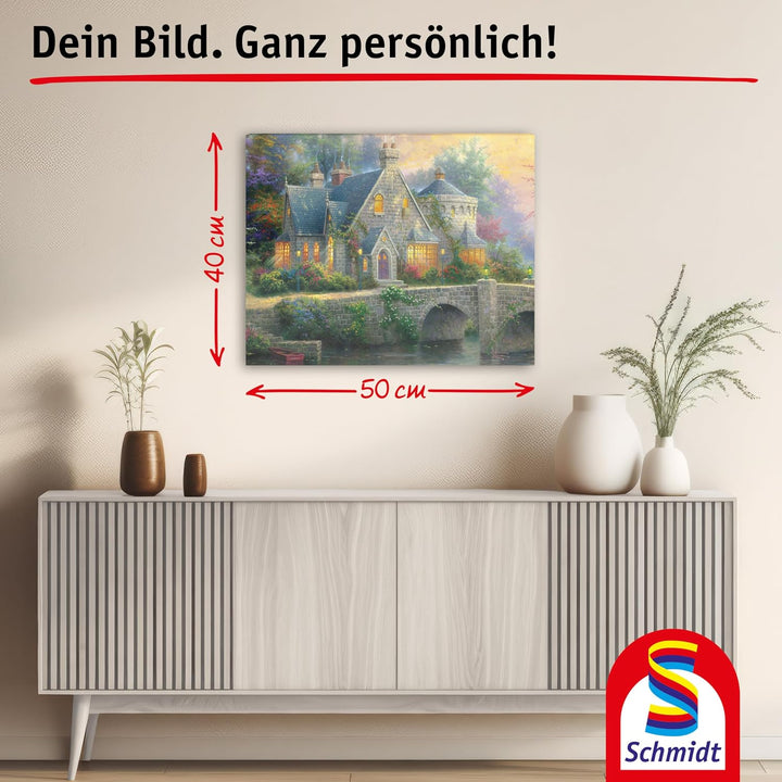 Lamplight Manor: My Artnoble® Thomas Kinkade | Premium-Malset mit vorgedruckter Leinwand und Acrylfa