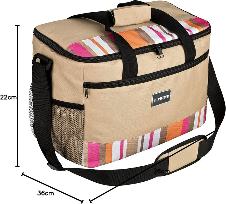 B.PRIME 20L Kühltasche Classic I 36x26x22cm I Isoliertasche I Lunch-Tasche I Kühlbox I Picknick-Tasc