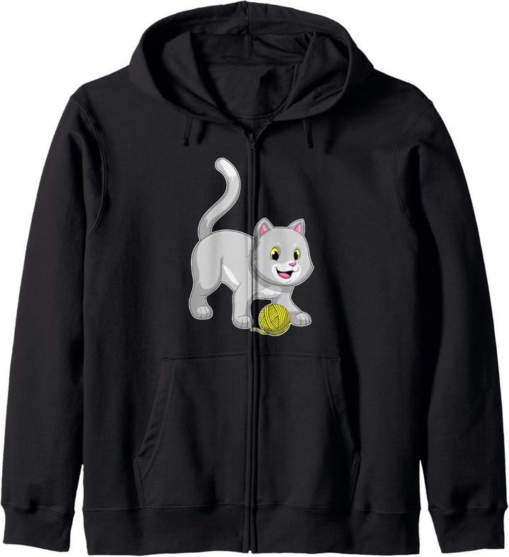 Katze Wollknäuel Kapuzenjacke