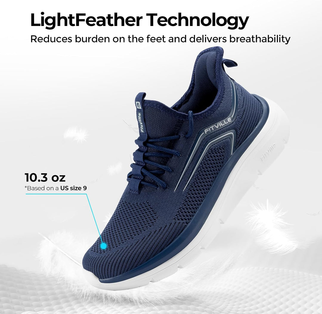 FitVille Extra Weit Laufschuhe Herren Gedämpft Joggingschuhe Helle Sohle Strassenlaufschuhe Atmungsa